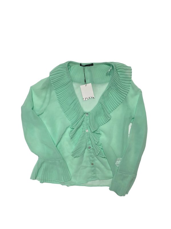 Green Top Long Sleeve Zara, Size S Sale