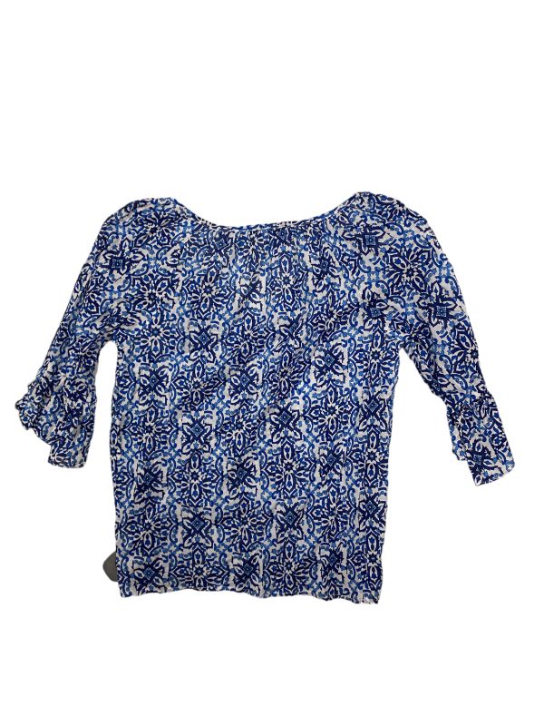 Blue & White Top Long Sleeve Designer Milly, Size Xs Sale - Image 2