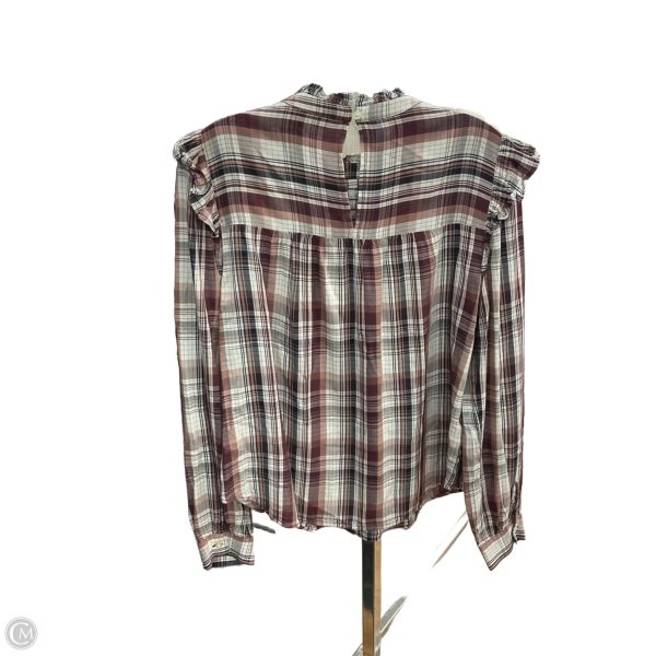 Top Long Sleeve By Loft In Plaid Pattern, Size: S Online - Image 2