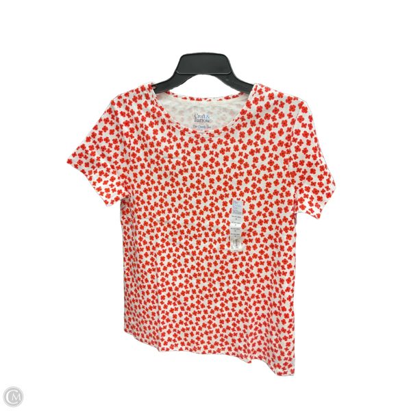 Top Short Sleeve Basic By Croft And Barrow In Floral Print, Size: M Online