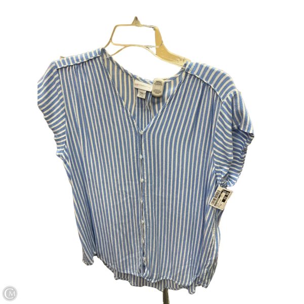 Top Short Sleeve By Liz Claiborne In Striped Pattern, Size: Xxl Cheap