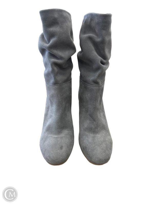 Boots Mid-calf Heels By Chinese Laundry In Grey, Size: 7 Fashion