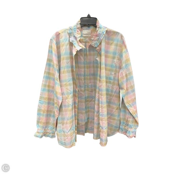 Blouse Long Sleeve By J. Crew In Plaid Pattern, Size: 20 Fashion