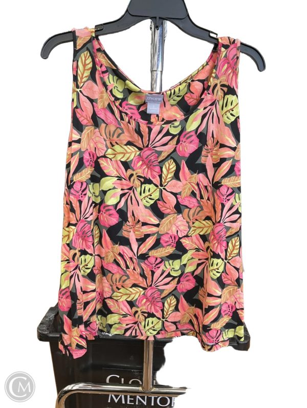 Top Sleeveless By Chicos In Floral Print, Size: Xl Online Sale