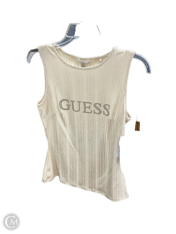 Top Sleeveless By Guess In Tan, Size: L Online now